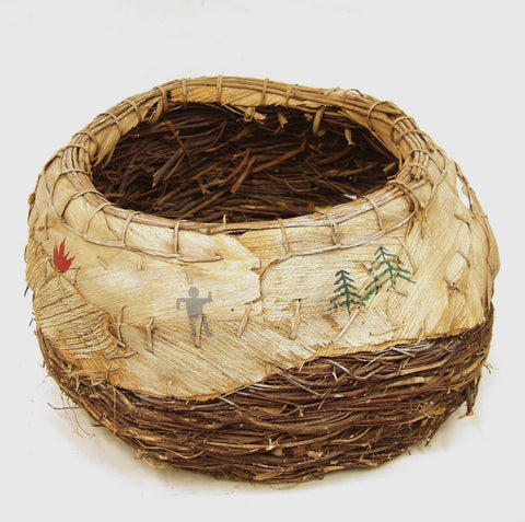 Native American Twig and Bark Basket, Contemporary