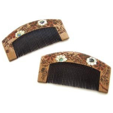 Antique Japanese Lacquer Kushi (Combs) - Pair