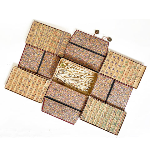 Mahjong set, complete, Bamboo, Chinese, Early 20th Century