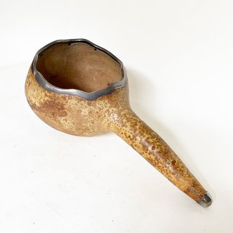 Gourd scoop with Sterling Silver, Shreve & Co., San Francisco, CA, 20th c.