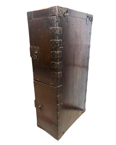 Antique Double Doors Ten(10) Drawers Japanese Peddler's Tansu, Edo Period