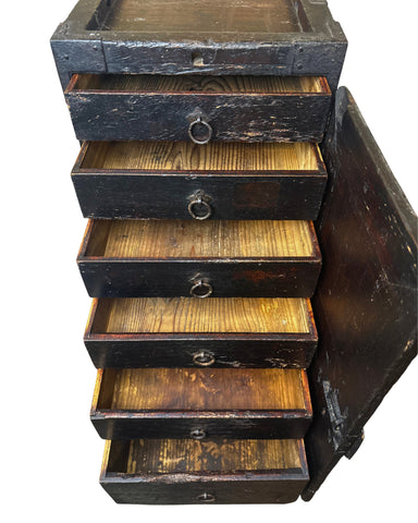 Antique  Six (6) Dawers Peddler's Japanese Tansu, Edo Period