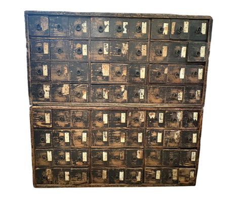 Rare Antique Two piece Japanese Kusuri, Medicine tansu, 72 drawers, Edo period