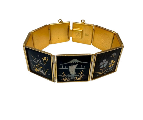 Black and Gold Enamel Bracelet