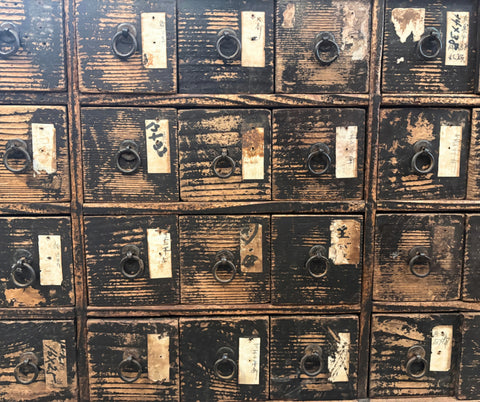 Rare Antique Two piece Japanese Kusuri, Medicine tansu, 72 drawers, Edo period