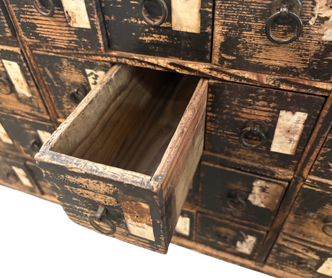 Rare Antique Two piece Japanese Kusuri, Medicine tansu, 72 drawers, Edo period