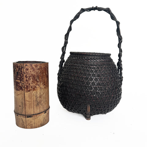 Ikebana basket , Bamboo, Early 20th century, Japanese