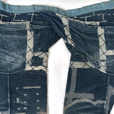 Japanese Farmer's pants, Indigo, cotton, Meiji