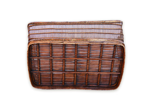 Rectangle Shaped Bamboo Vegetable Basket, Southern Thailand, Early 20th century