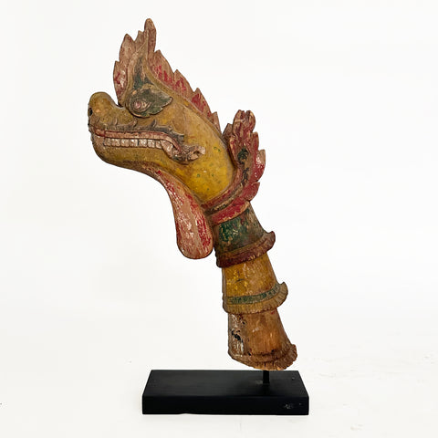Dragon head on stand, Burmese, Early 20th century