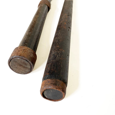Fireman tools, Japanese, Wood and iron, Meiji period