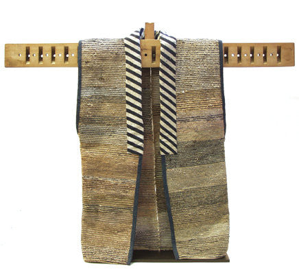 Antique Japanese Sodenashi Vest, Saki-ori, Late Meiji Period