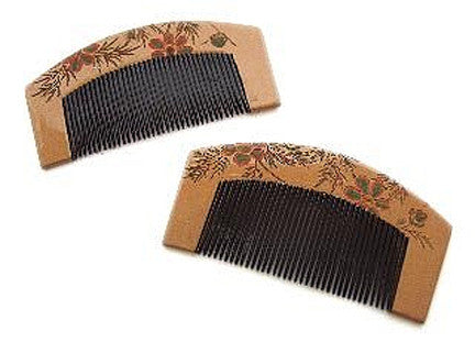 Antique Japanese Lacquer Kushi (Combs) - Pair