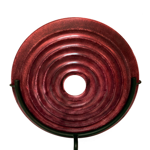 Agate Bi, Old currency, on metal stand, Chinese