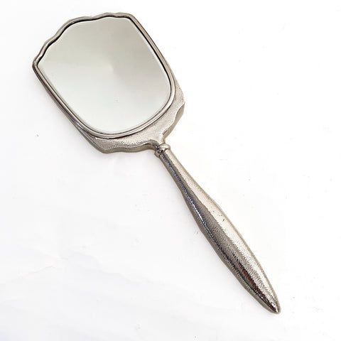 Hammered Sterling Silver Hand Mirror, part of vanity set,Marked Asahi 328,Japanese