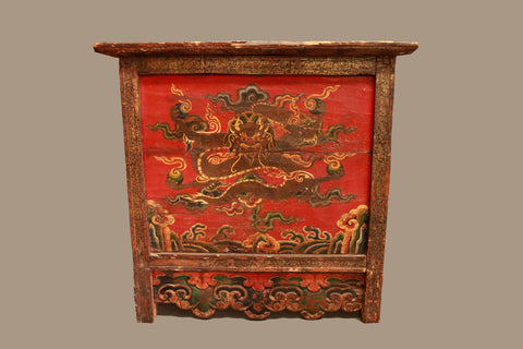 Tibetan Altar, Painted Wood, Dragon Symbols, Late 18th-early 19th century