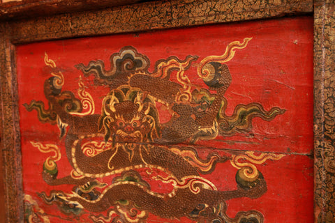 Tibetan Altar, Painted Wood, Dragon Symbols, Late 18th-early 19th century